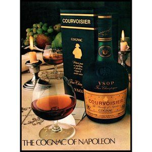 1982 Courvoisier Cognac Vintage Print Ad Fruit Tray Candle Light Wall Art Photo